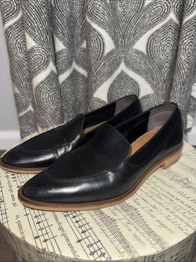 Everlane Italian Leather Pointed Toe Black Loafers Size 7